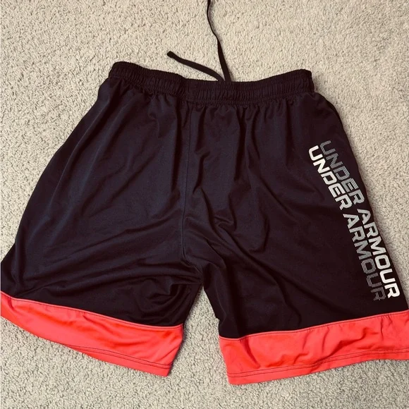 Under Armour Black and Orange Athletic Shorts - Picture 2 of 4
